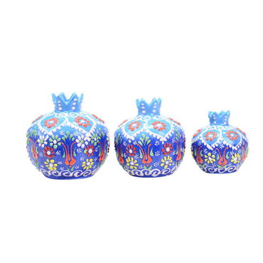 Turkish Ceramic Special Relief Pomegranate Set of 3 pcs - 10