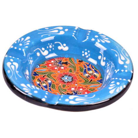 Turkish Ceramic Special Relief Round - Square Ashtray - 3