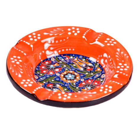 Turkish Ceramic Special Relief Round - Square Ashtray - 4