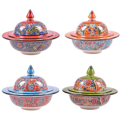 Turkish Ceramic Special Relief Sugar Dish 15 Cm - 3