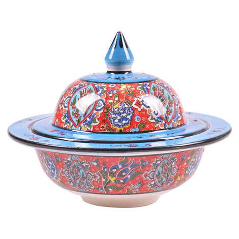 Turkish Ceramic Special Relief Sugar Dish 15 Cm - 4