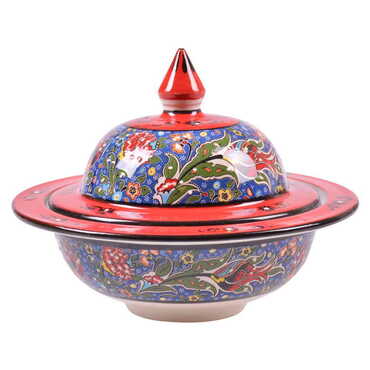 Turkish Ceramic Special Relief Sugar Dish 15 Cm - 5