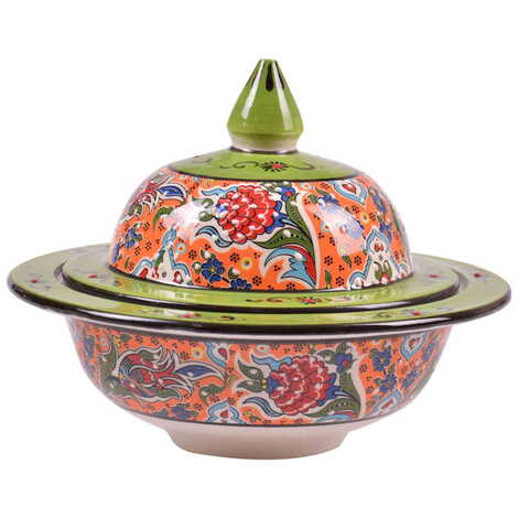 Turkish Ceramic Special Relief Sugar Dish 15 Cm - 7