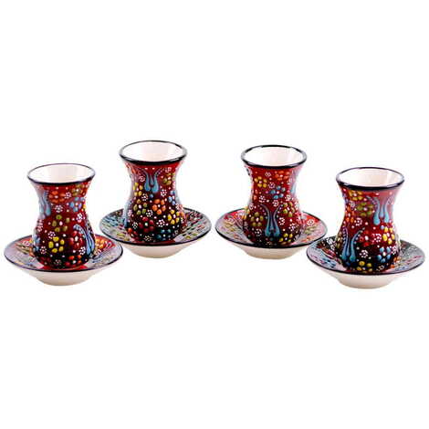 Turkish Ceramic Tea Cup Set 4 Pcs - 5