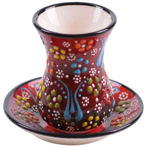 Turkish Ceramic Tea Cup Set 4 Pcs - 7