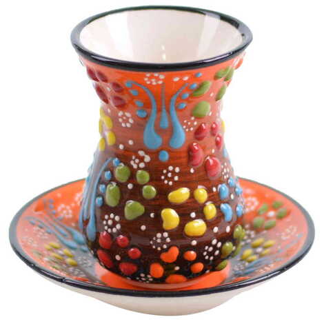 Turkish Ceramic Tea Cup Set 4 Pcs - 8