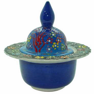 Turkish Ceramic Traditional Relief Candy Dish - 6