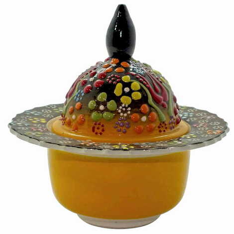 Turkish Ceramic Traditional Relief Candy Dish - 7