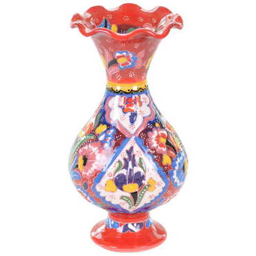 Turkish Ceramic Traditional Relief Vase 20 Cm - 3