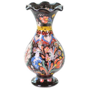 Turkish Ceramic Traditional Relief Vase 20 Cm - 5