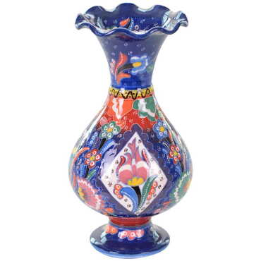 Turkish Ceramic Traditional Relief Vase 20 Cm - 6