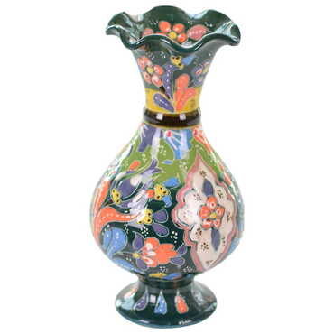 Turkish Ceramic Traditional Relief Vase 20 Cm - 7