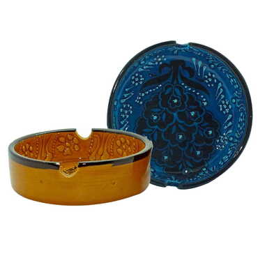 Turkish Ceramic Turquoise Ashtray Big Size - 2