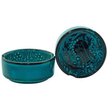 Turkish Ceramic Turquoise Ashtray Small Size - 3