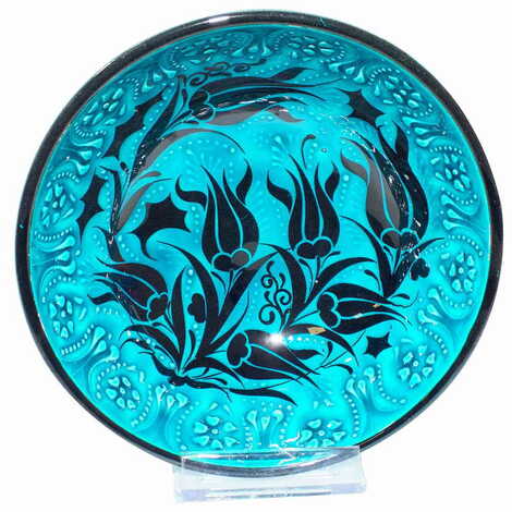 Turkish Ceramic Turquoise Bowl 16 Cm - 3