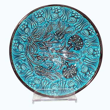 Turkish Ceramic Turquoise Bowl 20 Cm - 5