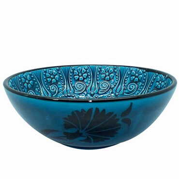 Turkish Ceramic Turquoise Bowl 20 Cm - 3