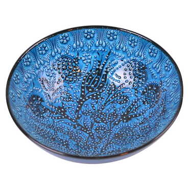 Turkish Ceramic Turquoise Bowl 30 Cm - 4