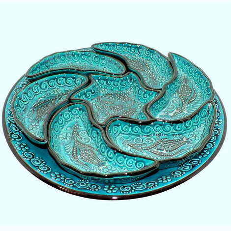 Turkish Ceramic Turquoise Breakfast Set - 3