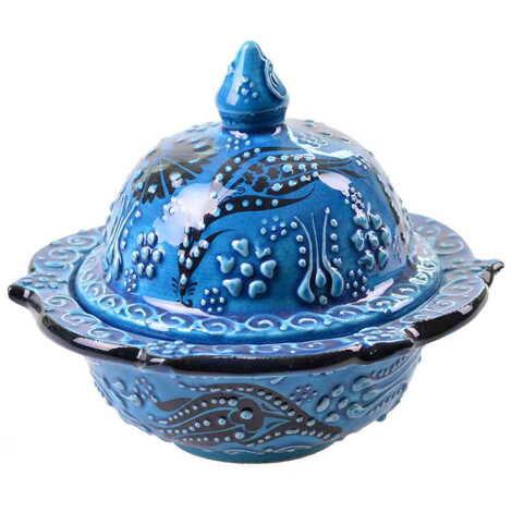 Turkish Ceramic Turquoise Candy Dish 13 Cm - 5