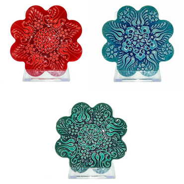 Turkish Ceramic Turquoise Coaster 110 mm - 2