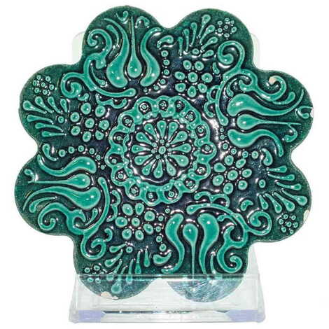 Turkish Ceramic Turquoise Coaster 110 mm - 3