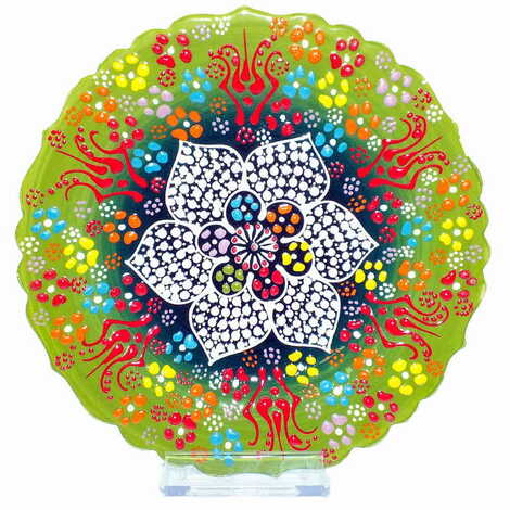 Turkish Ceramic Turquoise Pearl Plate 18 cm - 8