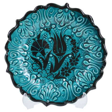 Turkish Ceramic Turquoise Plate 10 Cm - 3