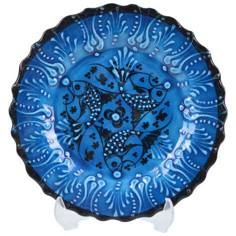 Turkish Ceramic Turquoise Plate 10 Cm - 4