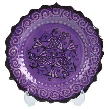 Turkish Ceramic Turquoise Plate 10 Cm - 6