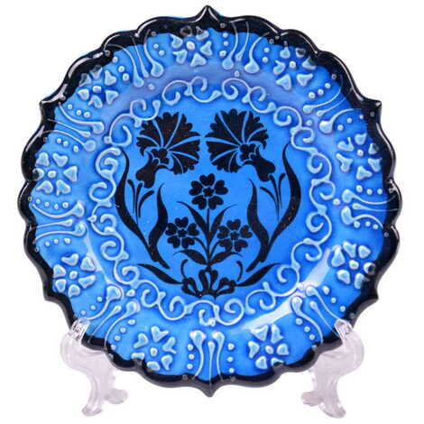 Turkish Ceramic Turquoise Plate 12 Cm - 4