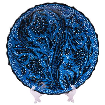 Turkish Ceramic Turquoise Plate 25 Cm - 8