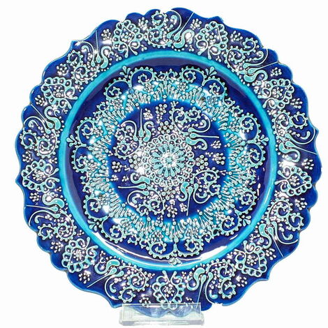 Turkish Ceramic Turquoise Plate 25 Cm - 10