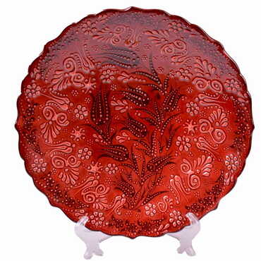 Turkish Ceramic Turquoise Plate 25 Cm - 5