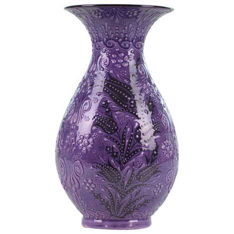 Turkish Ceramic Turquoise Slim Vase 25 Cm - 6