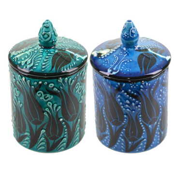 Turkish Ceramic Turquoise Spice Jar - 3