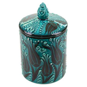 Turkish Ceramic Turquoise Spice Jar - 4