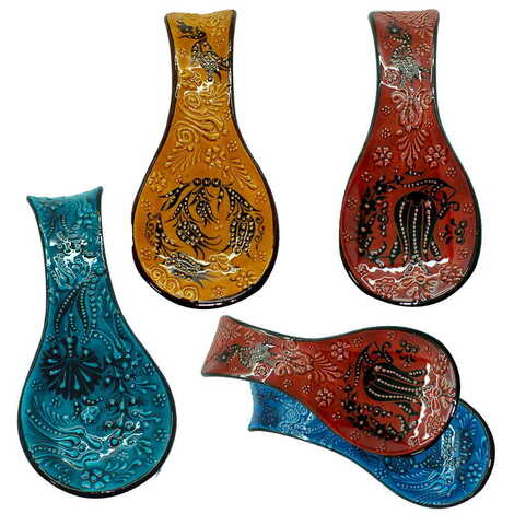 Turkish Ceramic Turquoise Spoon Rest - 2