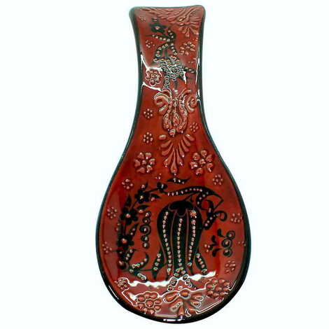 Turkish Ceramic Turquoise Spoon Rest - 5