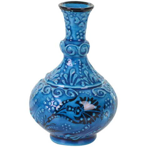 Turkish Ceramic Turquoise Tear Vase 10 Cm - 4