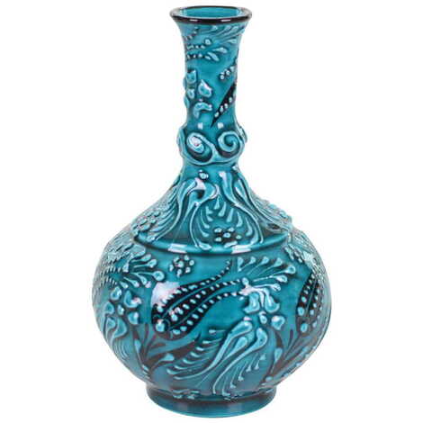 Turkish Ceramic Turquoise Tear Vase 15 Cm - 3