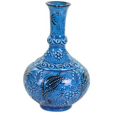 Turkish Ceramic Turquoise Tear Vase 15 Cm - 4