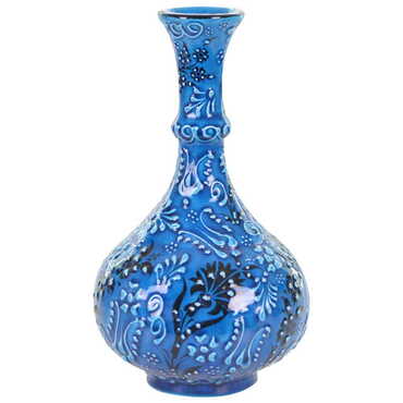 Turkish Ceramic Turquoise Tear Vase 20 Cm - 4