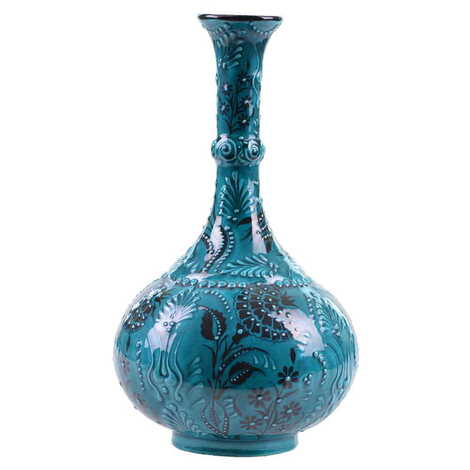 Turkish Ceramic Turquoise Tear Vase 30 Cm - 3