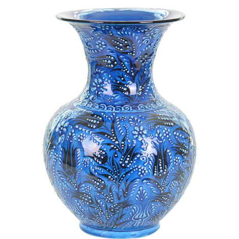 Turkish Ceramic Turquoise Vase 30 Cm - 4