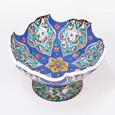 Turkish Ceramics Tezhip 20 cm Bowl with Stand - 1