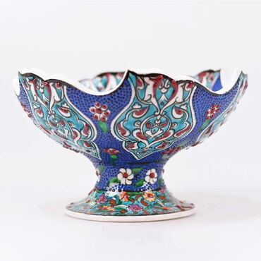 Turkish Ceramics Tezhip 20 cm Bowl with Stand - 2