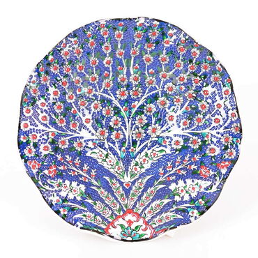 Turkish Ceramics Tezhip 25 cm Bowl with Stand - Myros