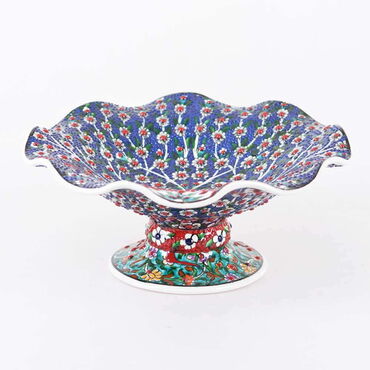 Turkish Ceramics Tezhip 25 cm Bowl with Stand - 3