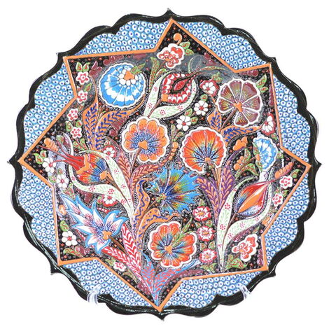 Turkish Ceramics Tezhip 30 cm Decorative Plate - 3